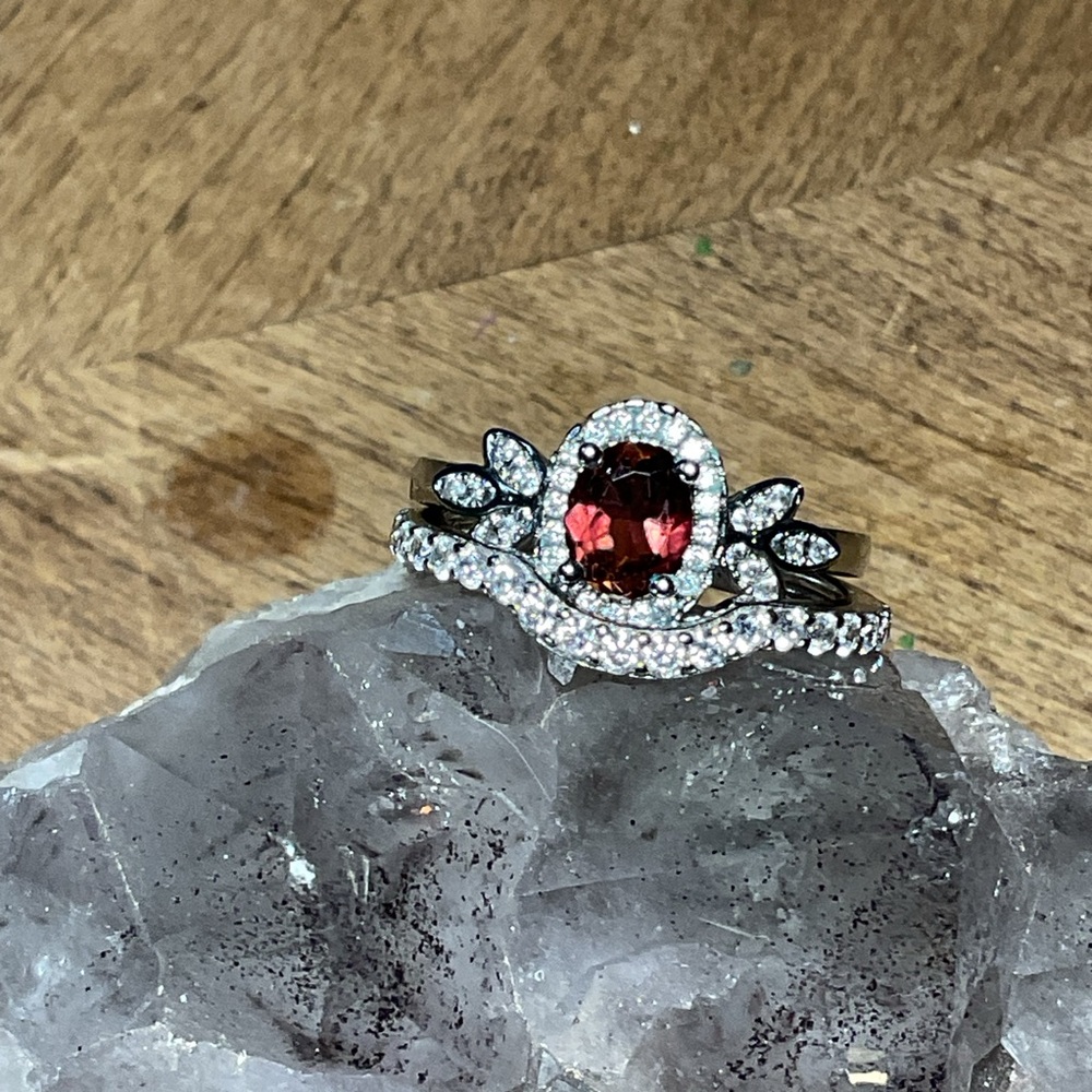 Morganite .925 Silver Wedding Set